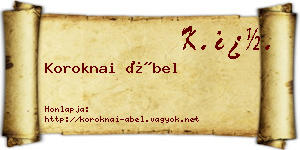 Koroknai Ábel névjegykártya