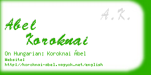 abel koroknai business card